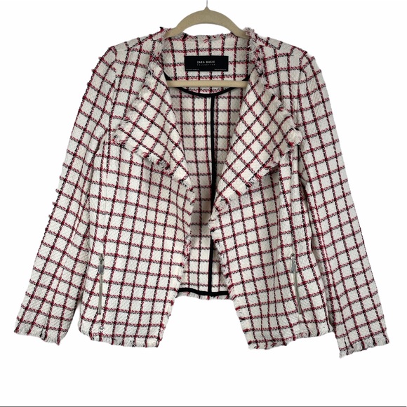 Zara Jackets & Blazers - Zara Fringe Plaid Blazer Jacket Medium